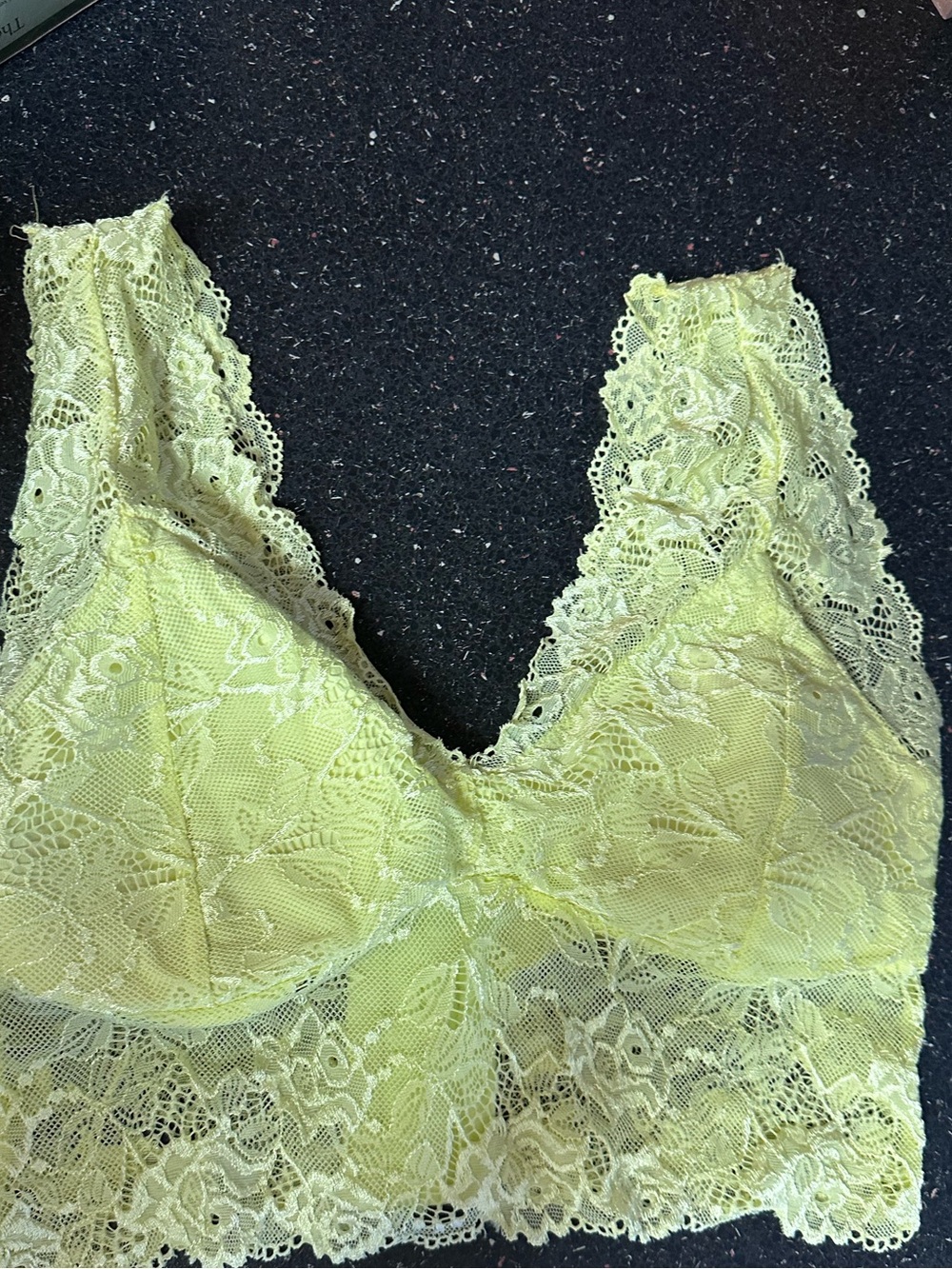 Lace Bralette - lemon yellow